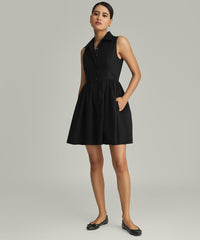 Black Egyptian Cotton Short Tennis Dress