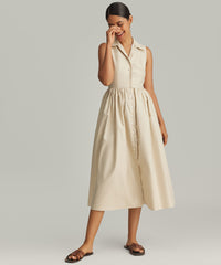 Fawn Egyptian Cotton Long Tennis Dress