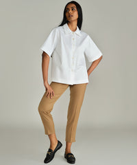 White Egyptian Cotton Bowling Shirt