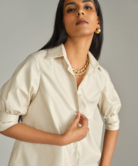 Fawn Egyptian Cotton Short-Sleeved Shirt