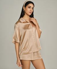 Champagne Silk Bowling Shirt