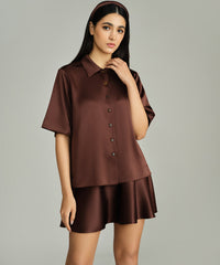 Espresso Silk Bowling Shirt