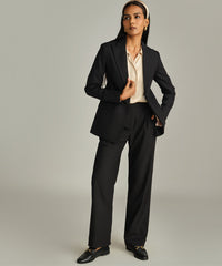Black Suiting Pleated Trousers