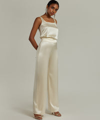Cream Silk Trousers