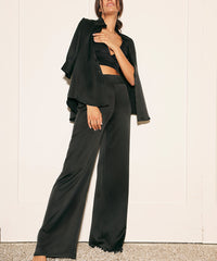 Black Silk Trousers