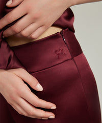 Burgundy Silk Trousers