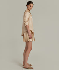 Champagne Silk Short-Sleeved Shirt