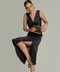 Black Silk Slip Dress