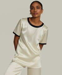 Cream Silk T-Shirt