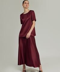 Burgundy Silk T-Shirt