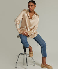 Champagne Silk Oversized Shirt