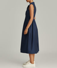 Navy Blue Egyptian Cotton Long Tennis Dress