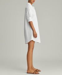 White Egyptian Cotton Short Shirt Dress