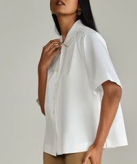 White Egyptian Cotton Bowling Shirt