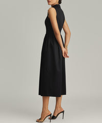 Black Egyptian Cotton Long Tennis Dress