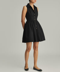 Black Egyptian Cotton Short Tennis Dress