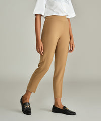 Camel Stretch Suiting Cigarette Trousers