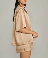 Champagne Silk Bowling Shirt