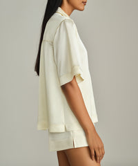 Cream Silk Bowling Shirt
