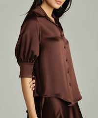Espresso Silk Short-Sleeved Shirt