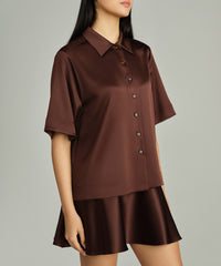Espresso Silk Bowling Shirt