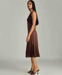 Espresso Silk Slip Dress