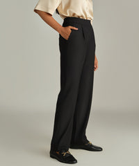 Black Suiting Pleated Trousers