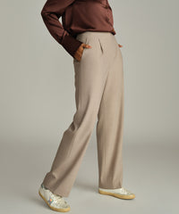 Tobacco Suiting Pleated Trousers