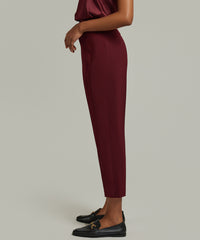 Burgundy Stretch Suiting Cigarette Trousers