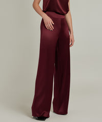 Burgundy Silk Trousers