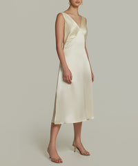 Cream Silk Slip Dress