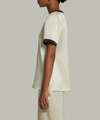 Cream Silk T-Shirt