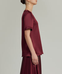 Burgundy Silk T-Shirt