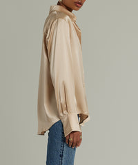 Champagne Silk Oversized Shirt