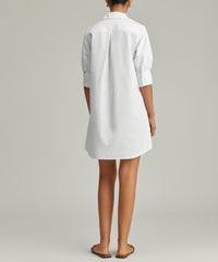 White Egyptian Cotton Short Shirt Dress