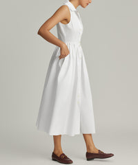 White Egyptian Cotton Long Tennis Dress