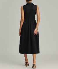 Black Egyptian Cotton Long Tennis Dress