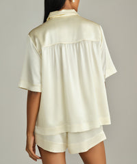 Cream Silk Bowling Shirt