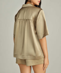 Olive Silk Bowling Shirt