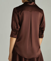 Espresso Silk Short-Sleeved Shirt