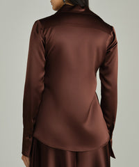 Espresso Silk Long-Sleeved Shirt