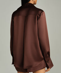 Espresso Silk Oversized Shirt