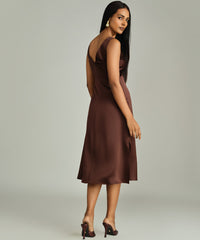 Espresso Silk Slip Dress