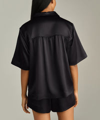 Black Silk Bowling Shirt