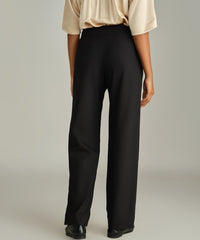 Black Suiting Pleated Trousers