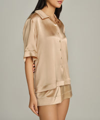 Champagne Silk Bowling Shirt