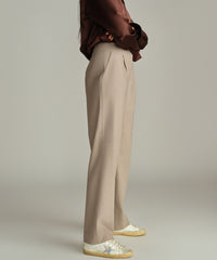 Tobacco Suiting Pleated Trousers