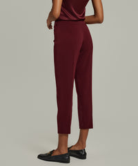 Burgundy Stretch Suiting Cigarette Trousers