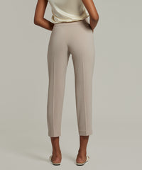 Beige Stretch Suiting Cigarette Trousers