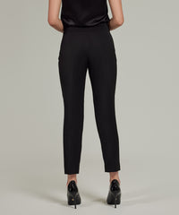 Black Stretch Suiting Cigarette Trousers